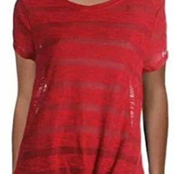 I-N-C Inc Illusion Tie-Front T-Shirt, Real RED Small - Picture 5 of 5